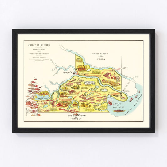 Vintage Map of Rio Negro, 1933