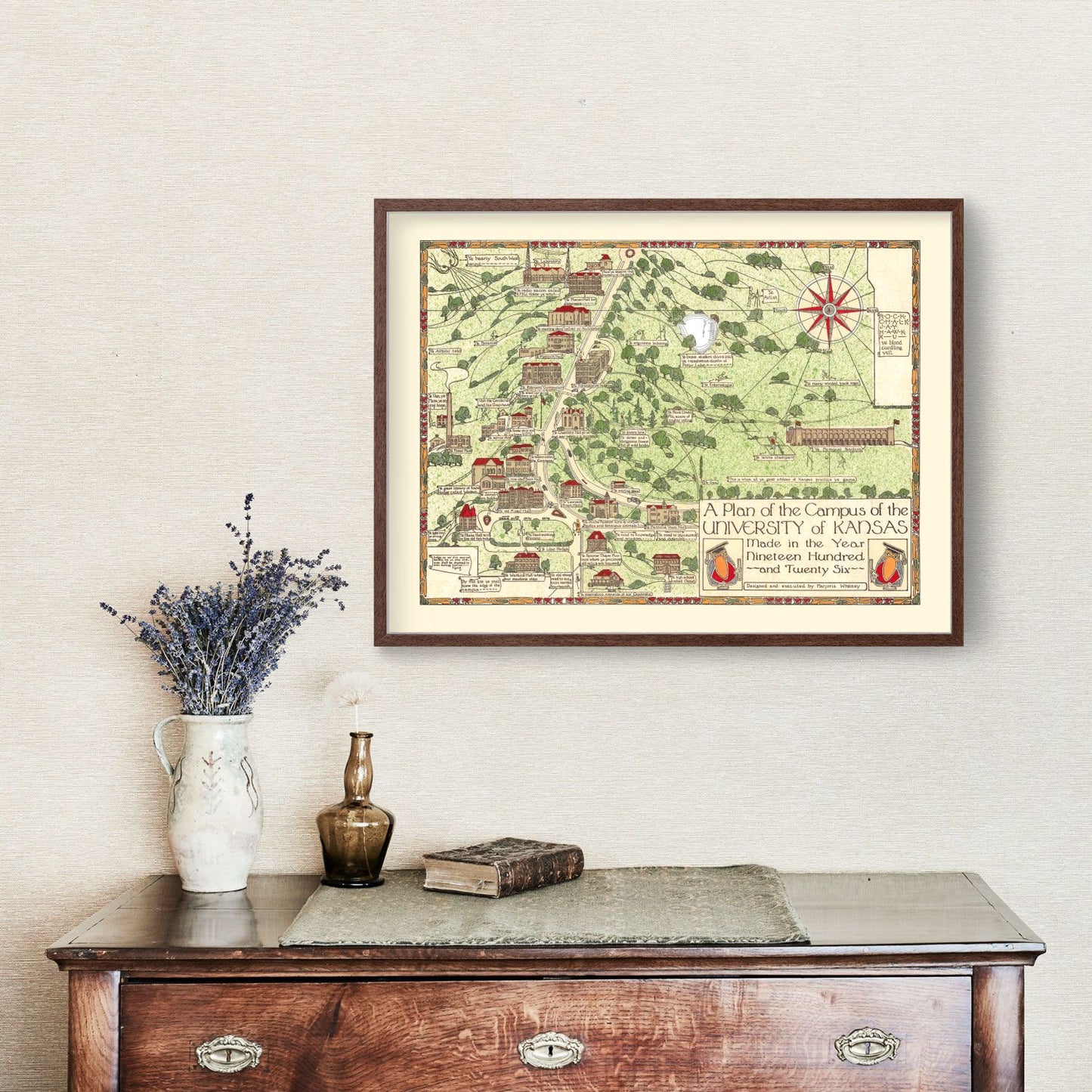 Vintage Map of the University of Kansas 1926
