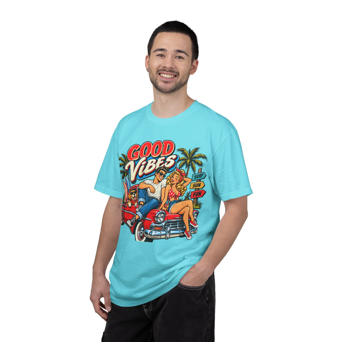 Good Vibes Retro Beach T-Shirt