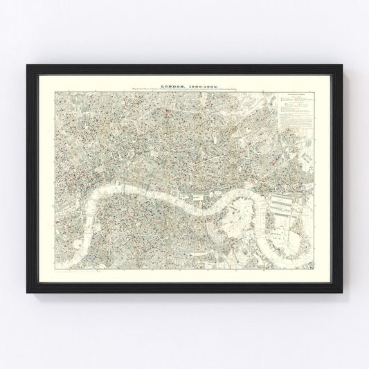 Vintage Map of London, England 1903