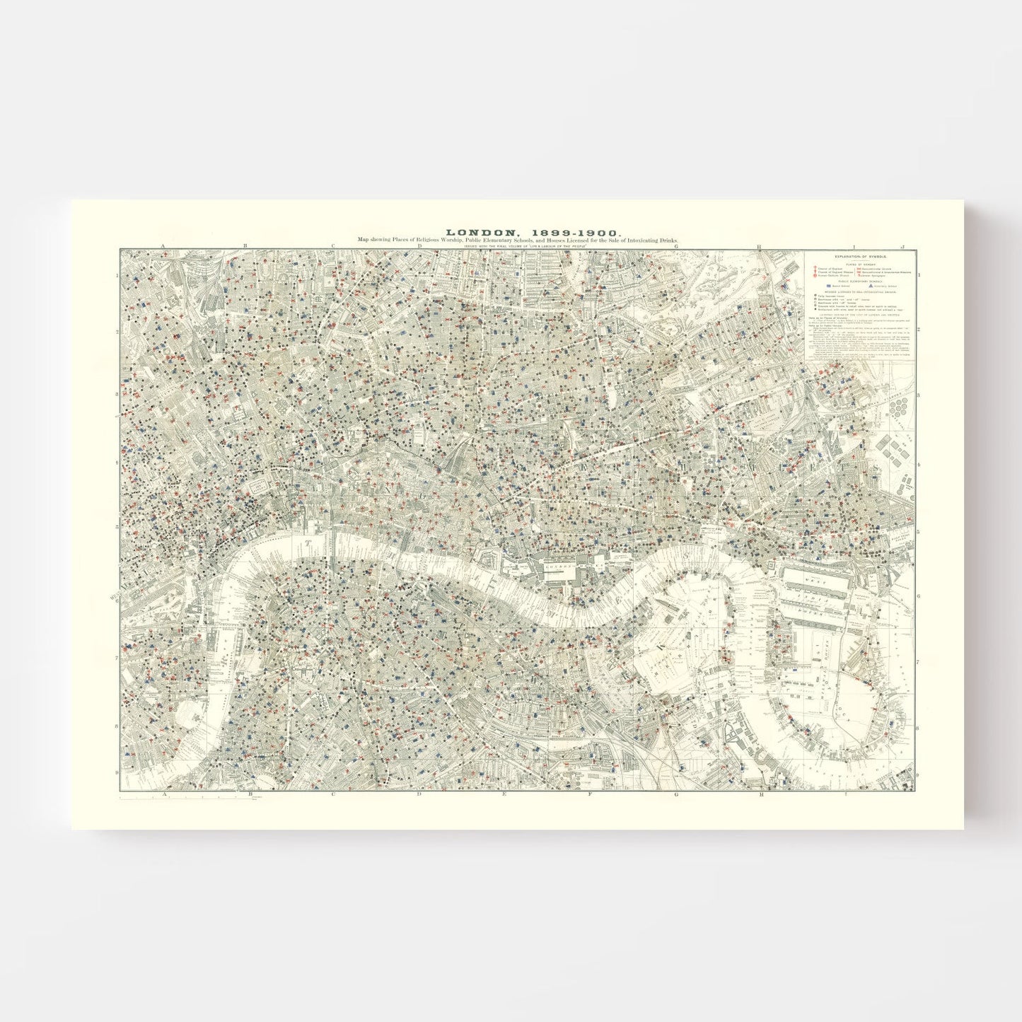 Vintage Map of London, England 1903