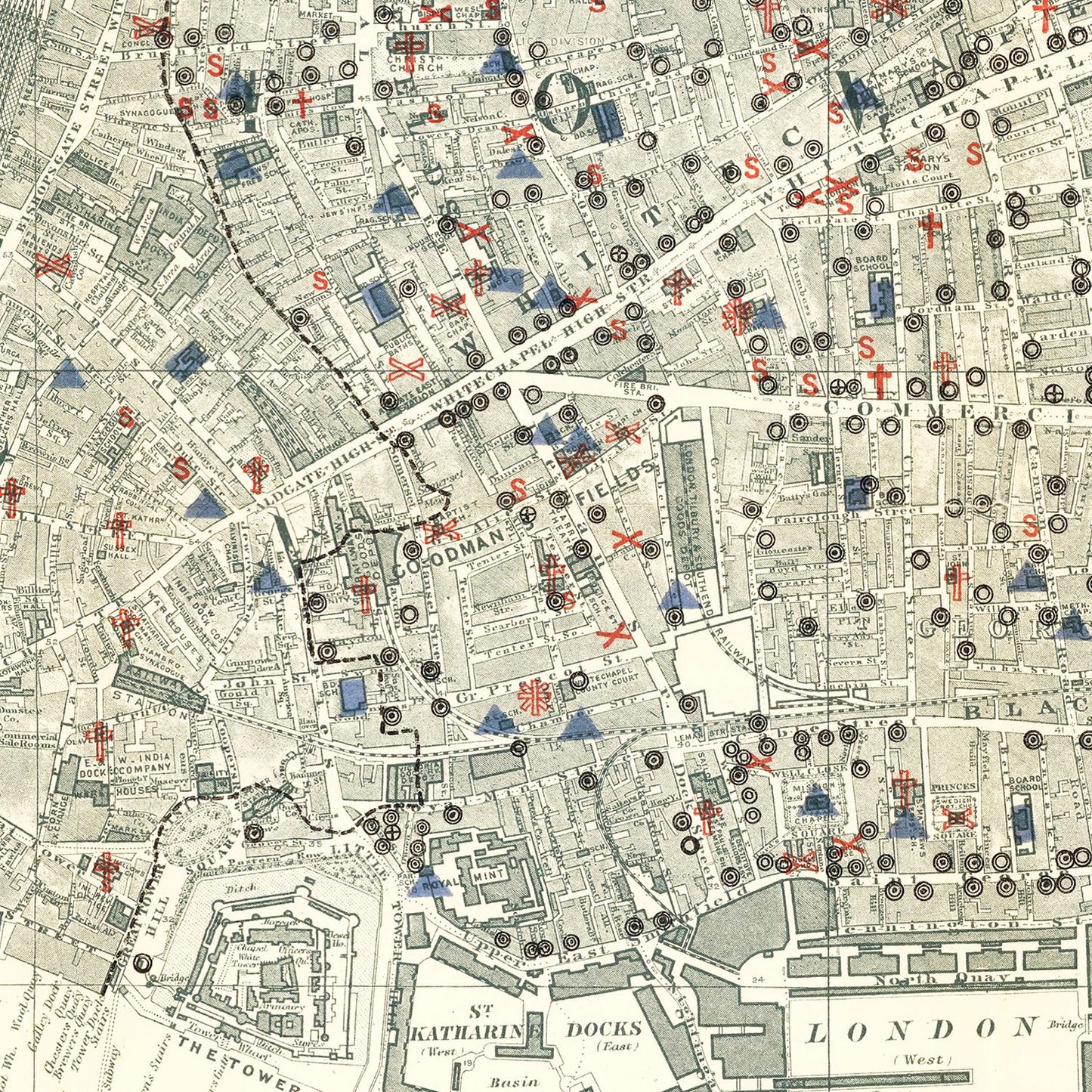 Vintage Map of London, England 1903