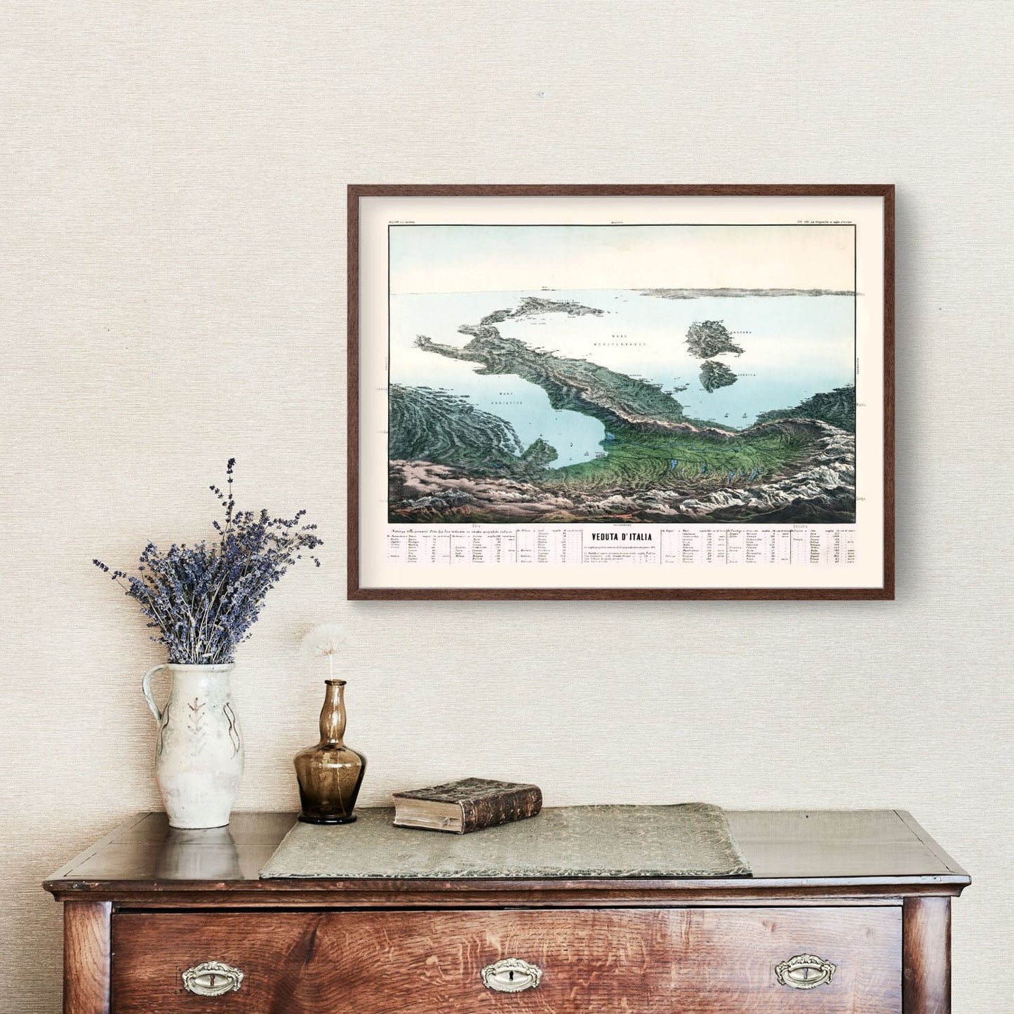 Vintage Map of Italy 1853