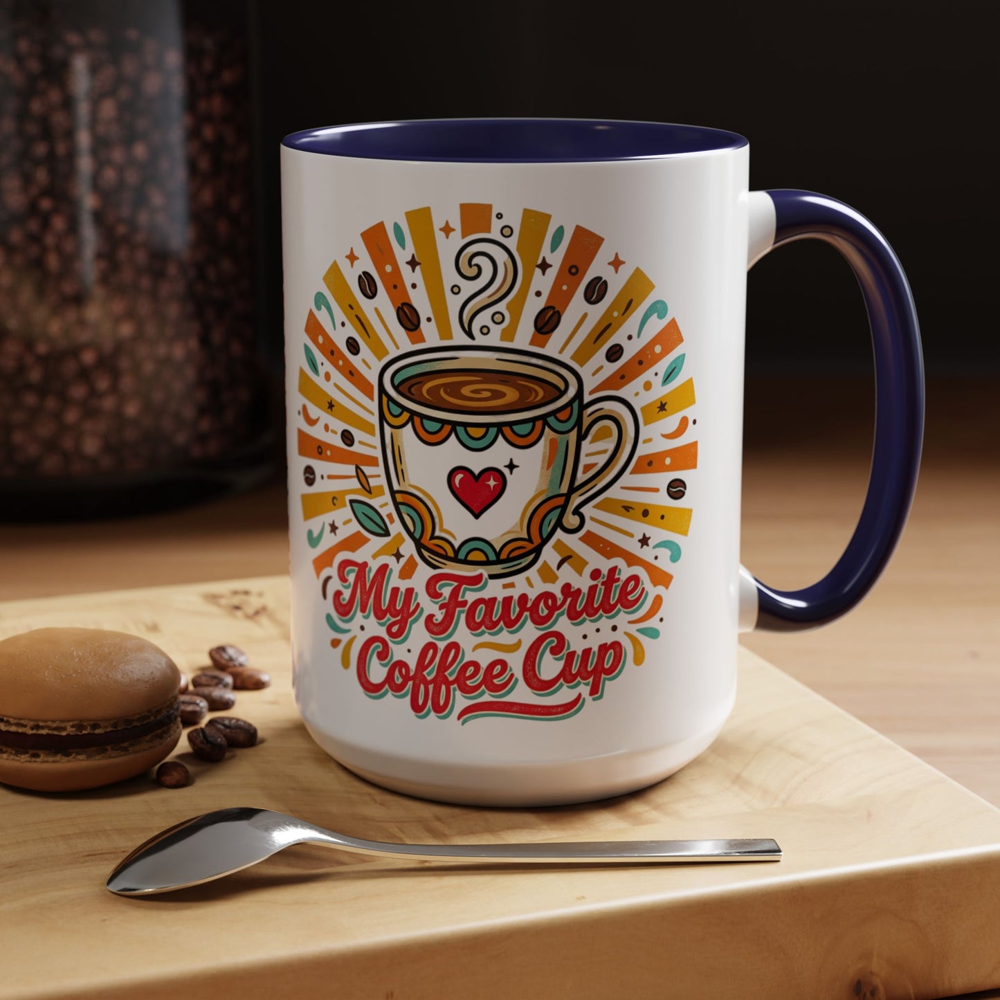 My Favorite Coffee Cup Accent Mug — Colorful Ceramic Coffee Mug (11/15oz)