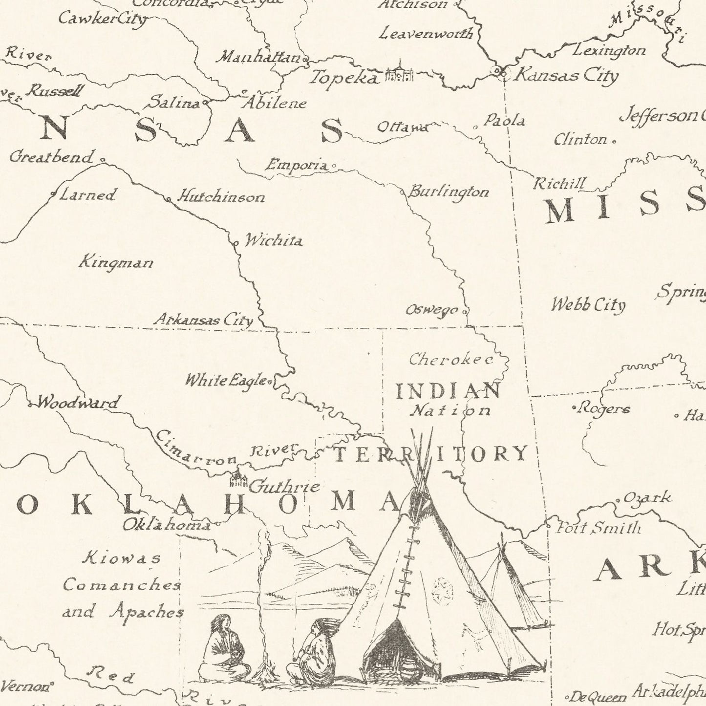 Vintage Map of United States 1926