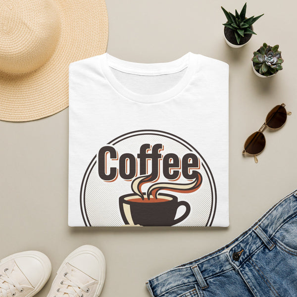 Coffee First T-Shirt — Retro Coffee Cup Graphic Tee for Coffee Lovers