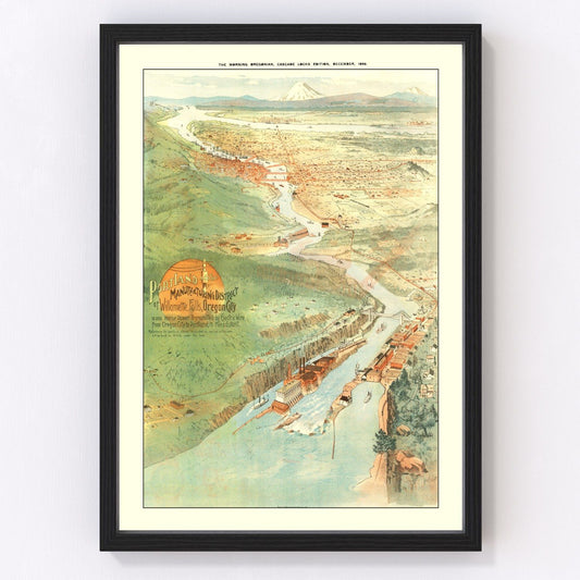 Vintage Map of Portland, Oregon 1896