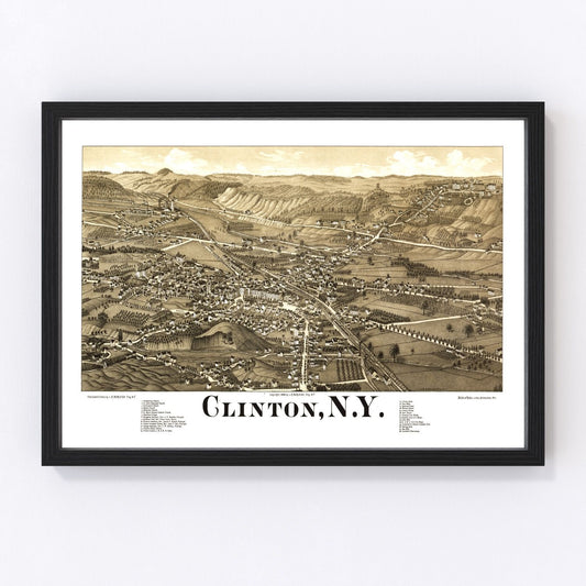 Vintage Map of Clinton, New York 1885