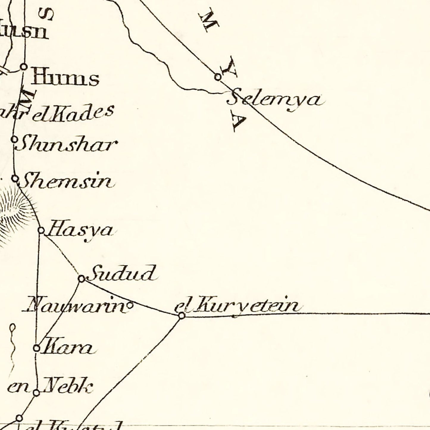 Vintage Map of Syria 1851