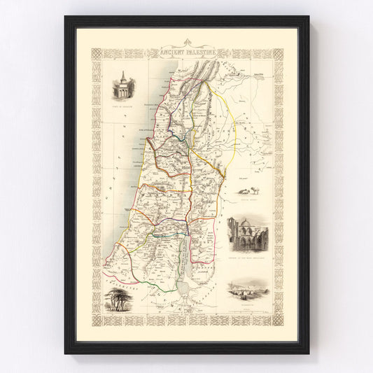 Vintage Map of Ancient Palestine 1851