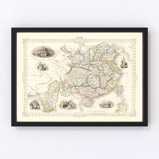 Vintage Map of China & Burmah 1851