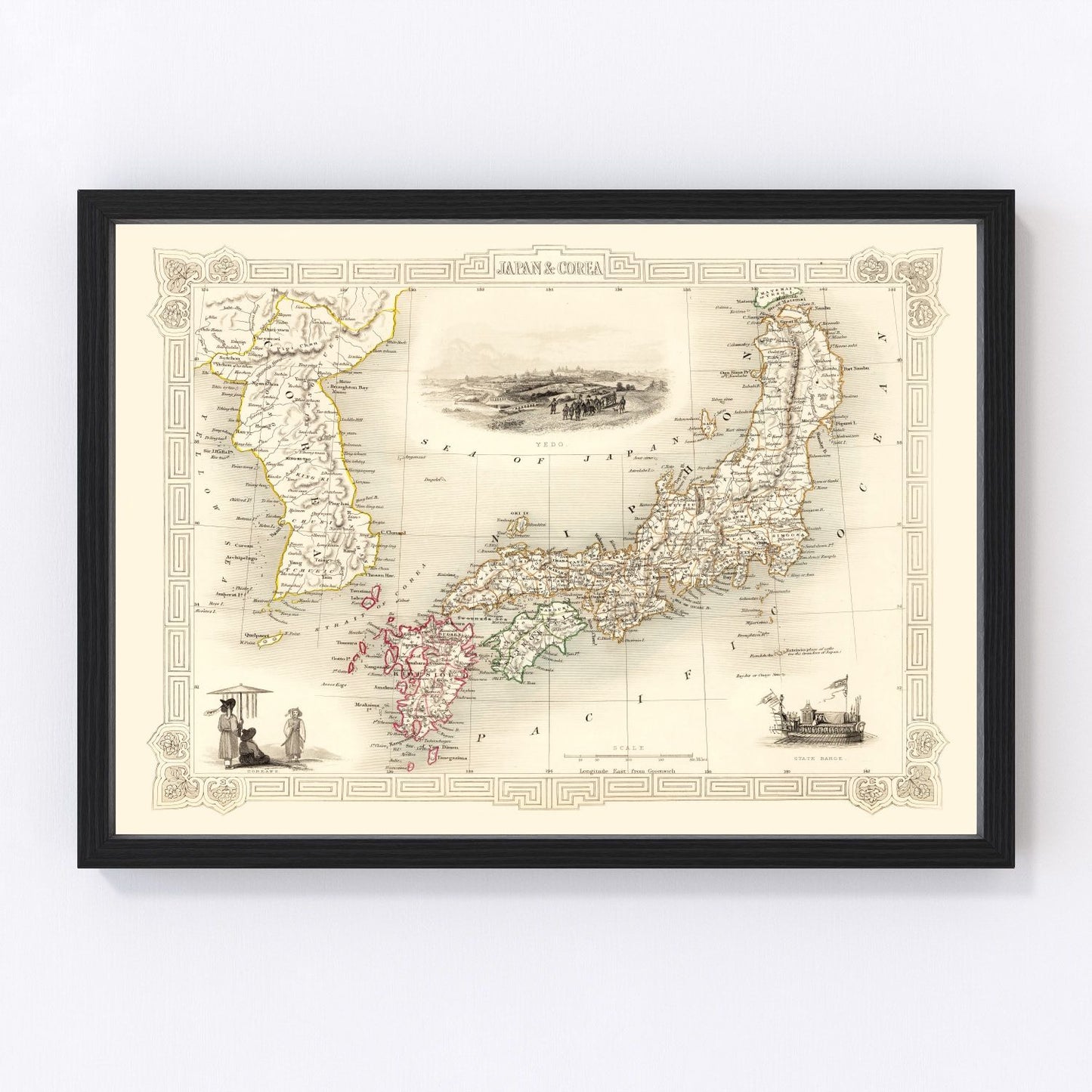 Vintage Map of Japan & Korea 1851