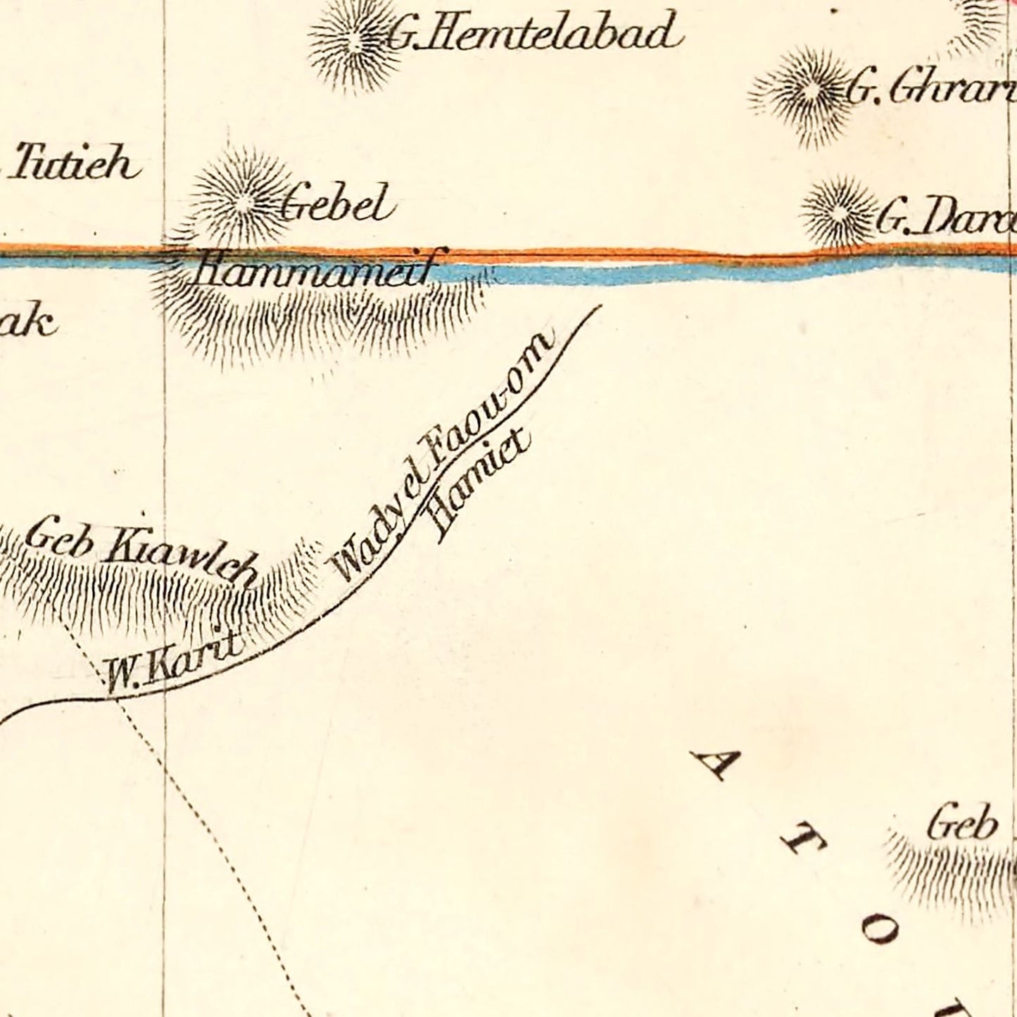 Vintage Map of Egypt & Saudi Arabia 1851