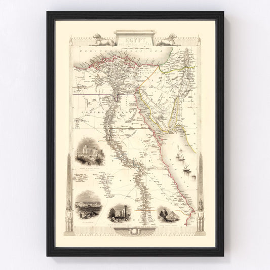 Vintage Map of Egypt & Saudi Arabia 1851
