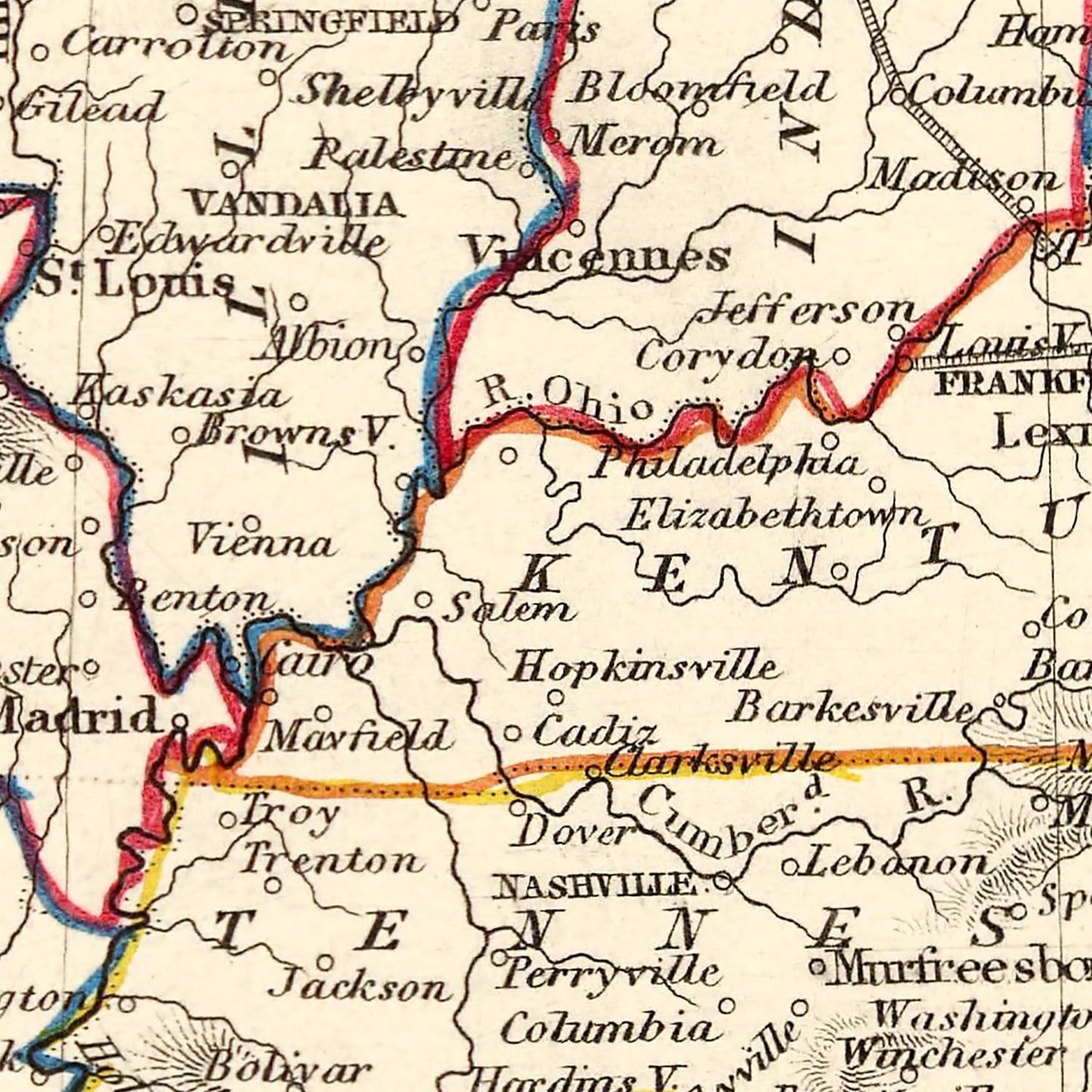 Vintage Map of United States 1851