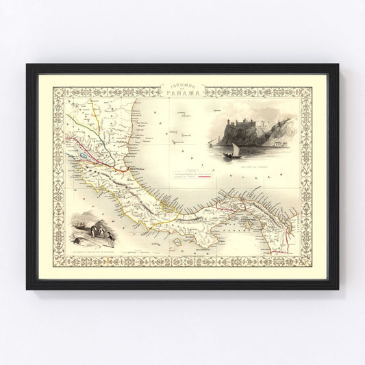 Vintage Map of Panama 1851