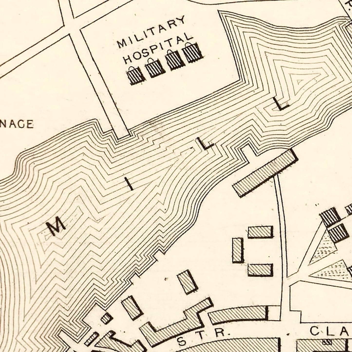 Vintage Map of Plymouth, United Kingdom 1851
