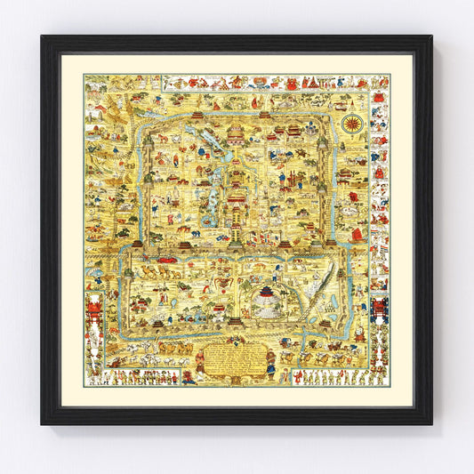 Vintage Map of Beijing, China 1936