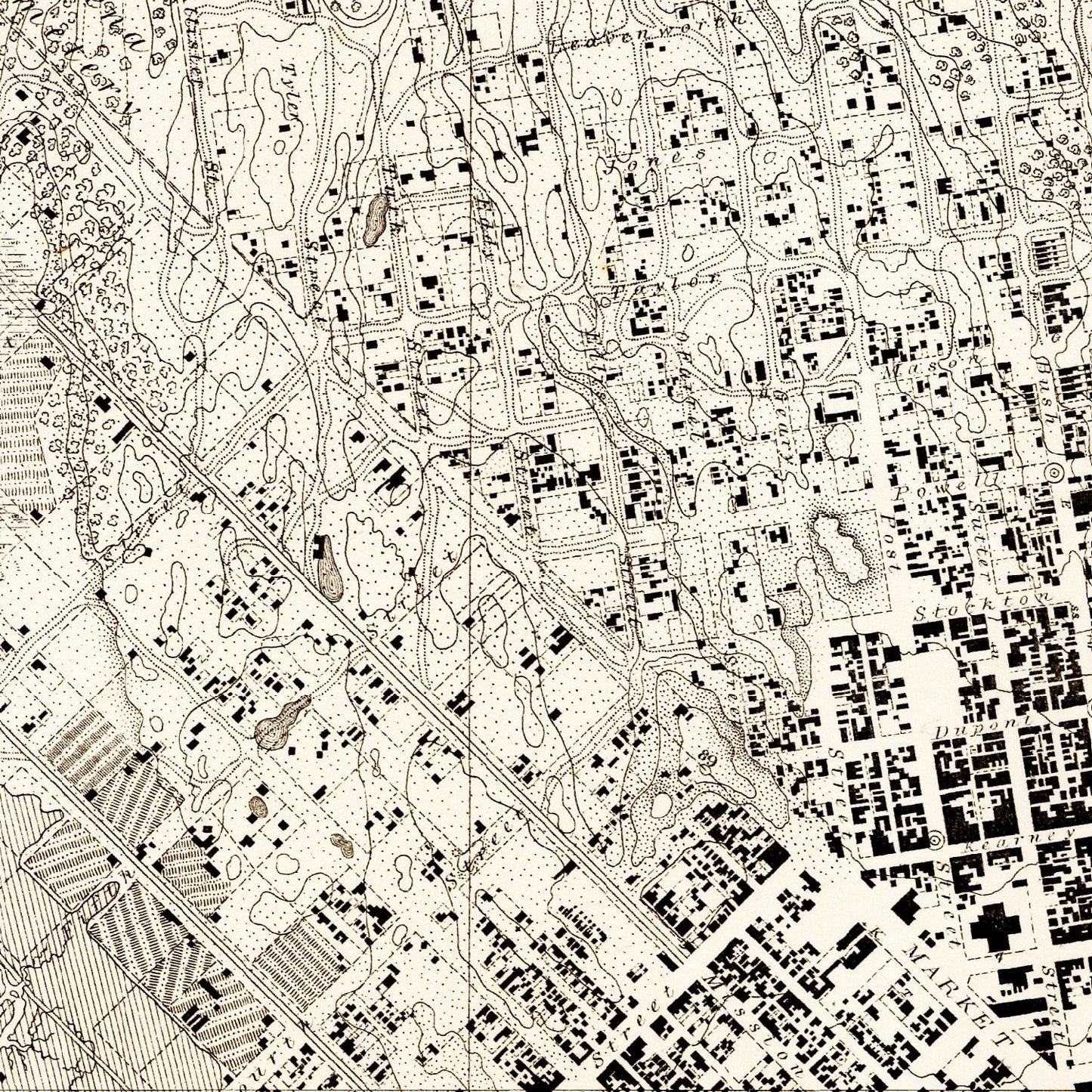 Vintage Map of San Francisco, California 1857