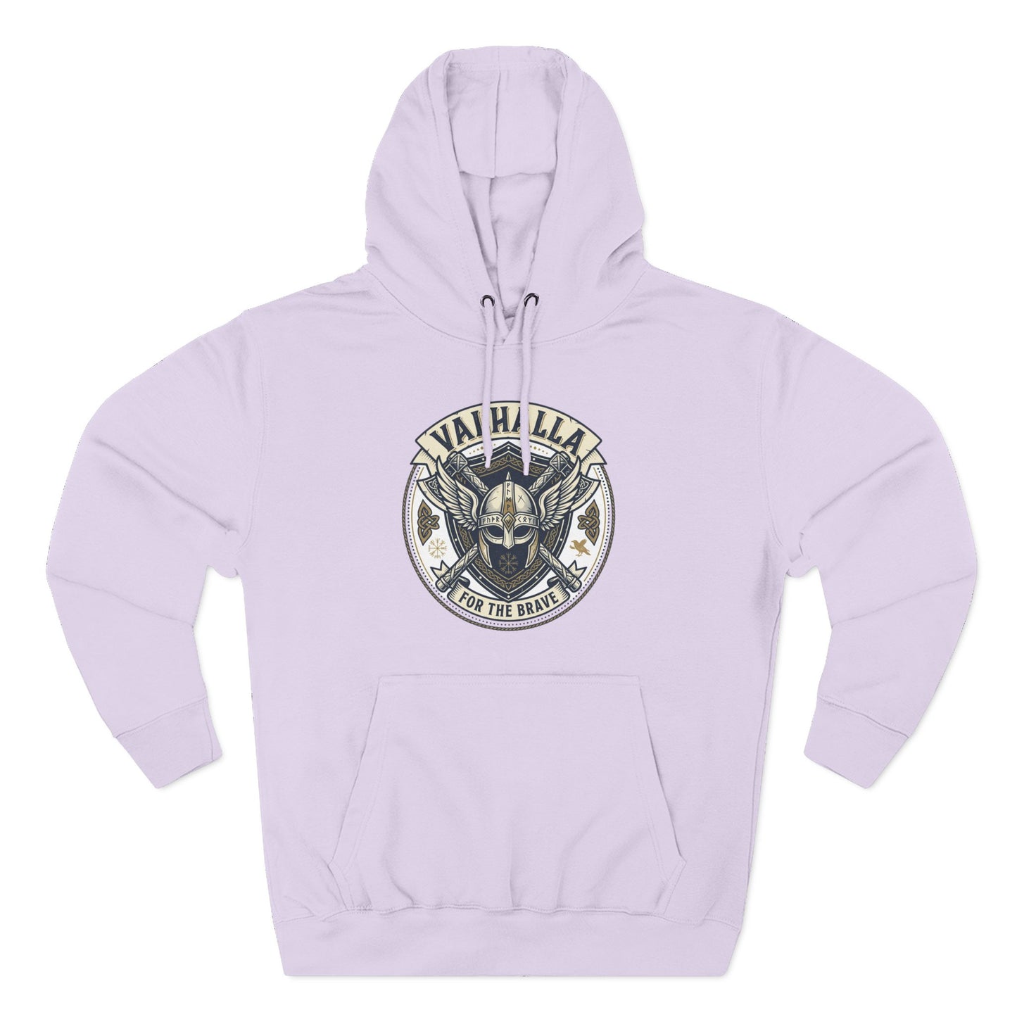 Viking Valhalla Skull Hoodie – "For the Brave" Graphic Fleece Hoodie