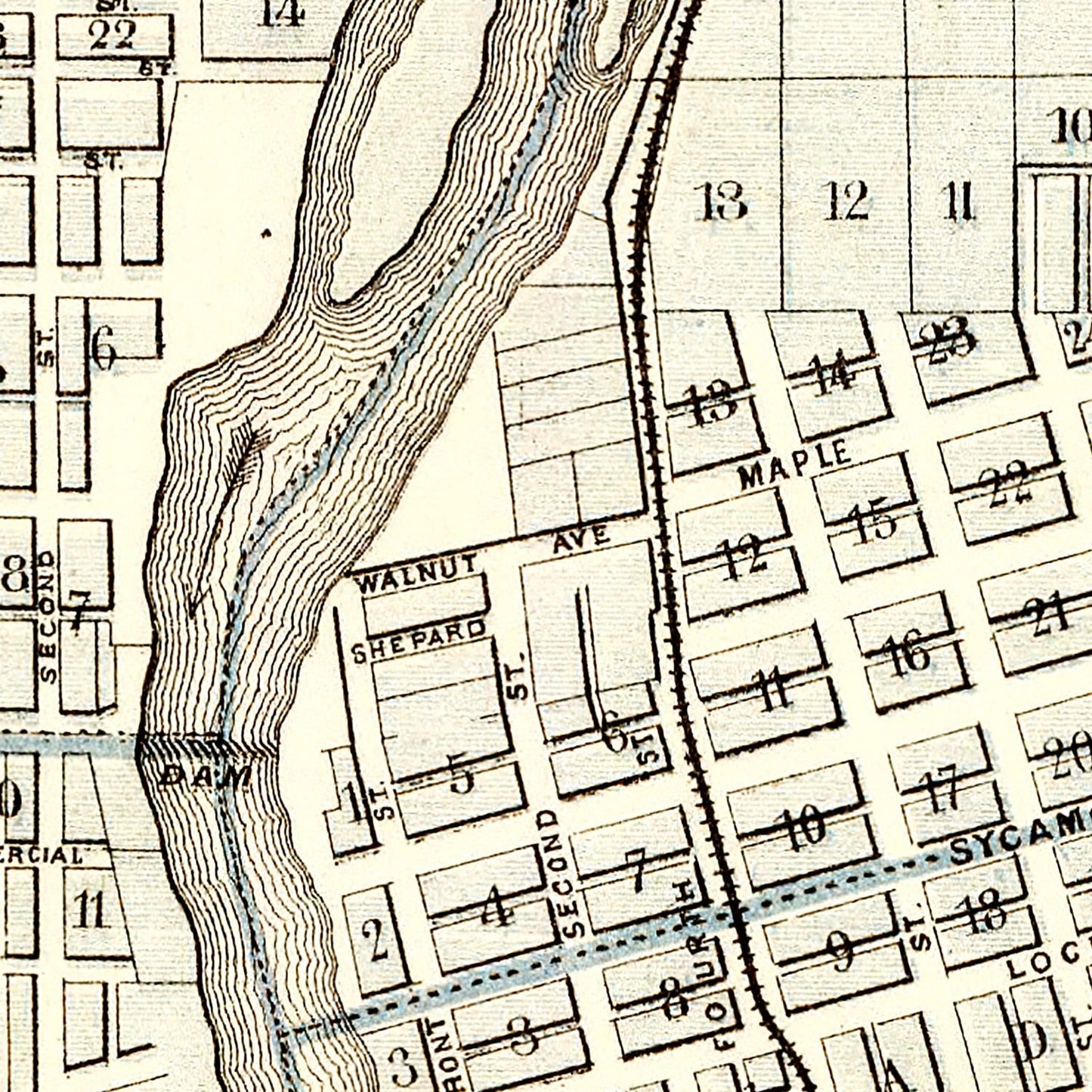 Vintage Map of Des Moines, Iowa 1875