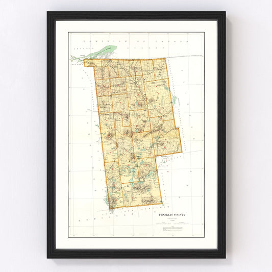 Vintage Map of Franklin County, New York 1895