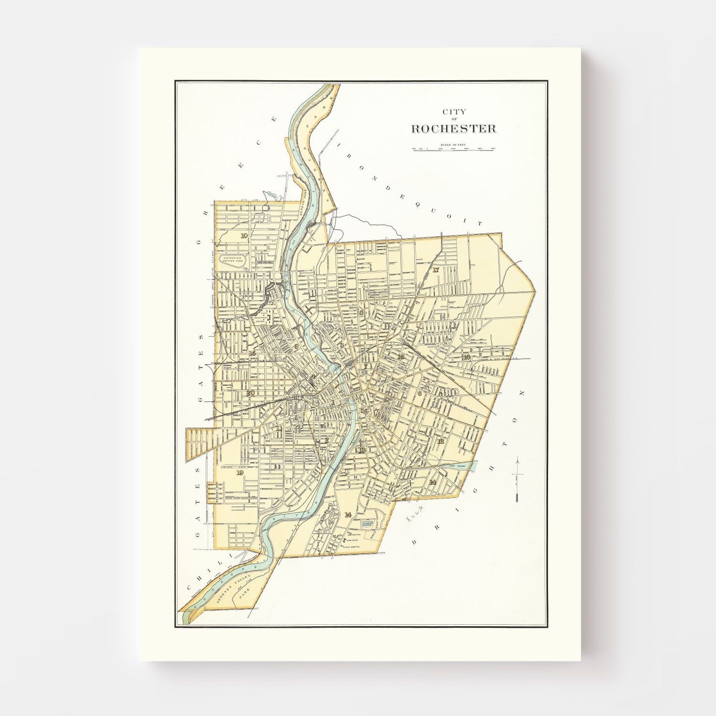 Vintage Map of Rochester, New York 1895