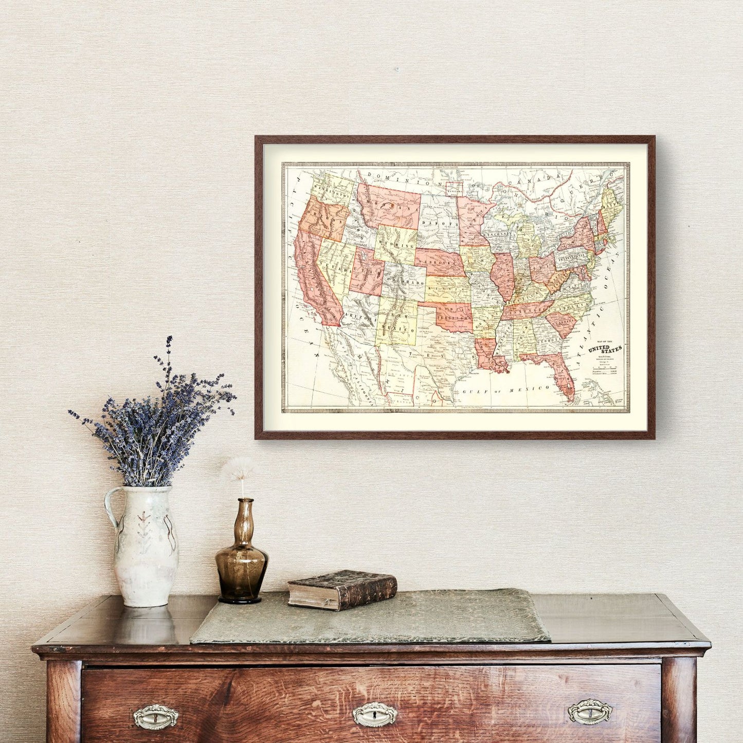 Vintage Map of United States 1883