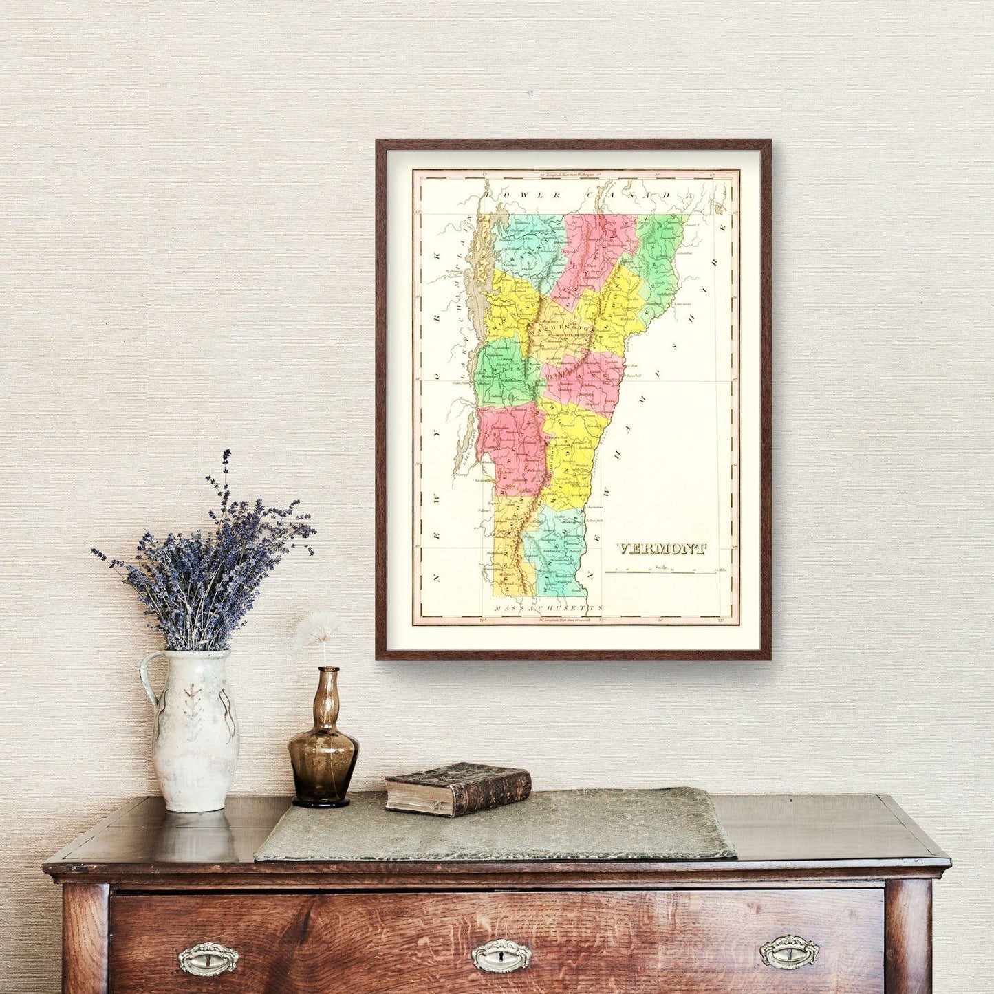 Vintage Map of Vermont 1831