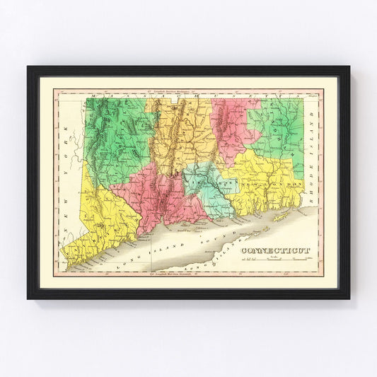 Vintage Map of Connecticut 1831