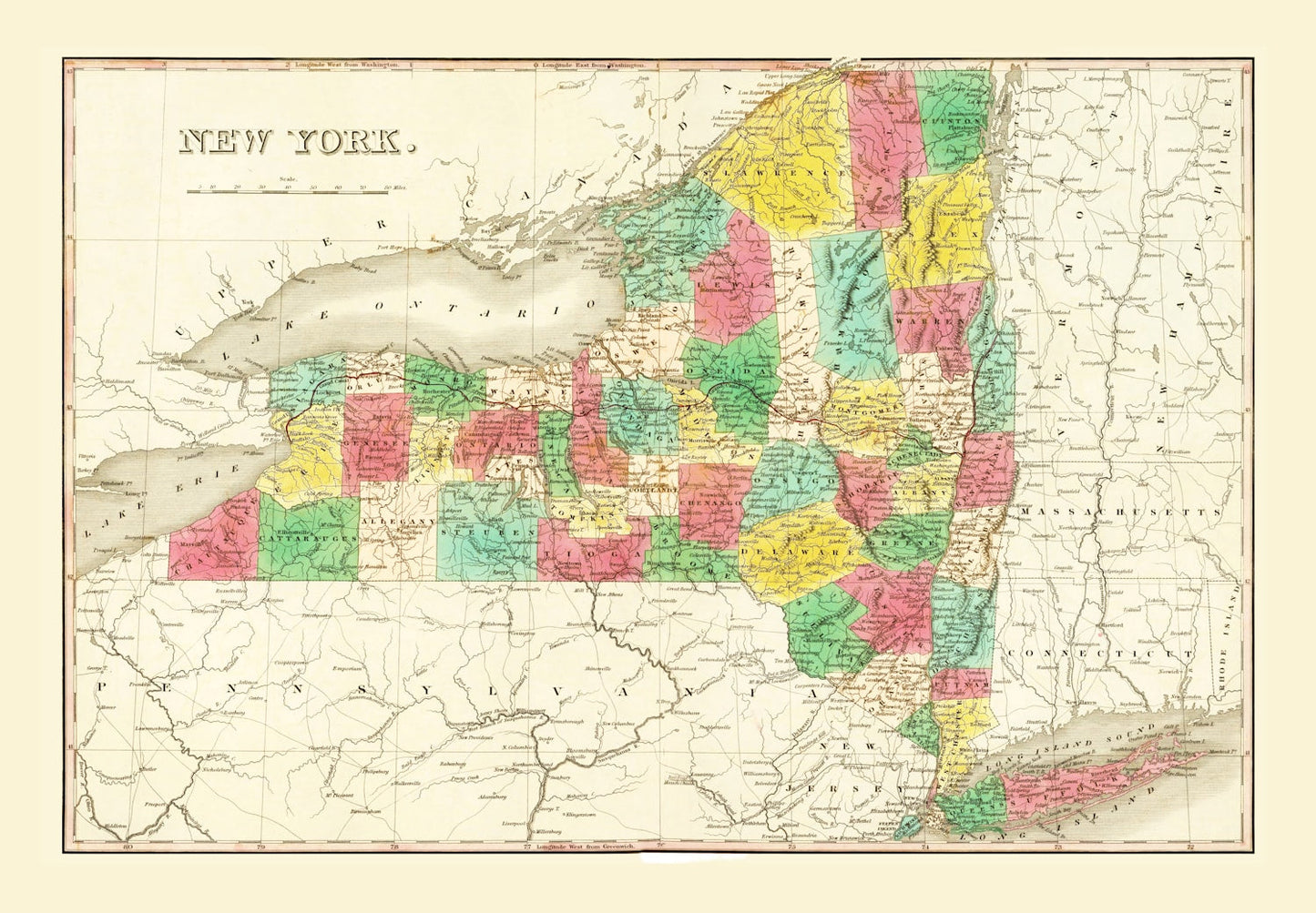 Vintage Map of New York 1831