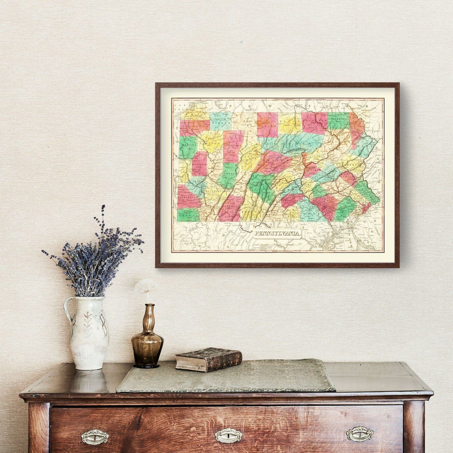 Vintage Map of Pennsylvania 1831