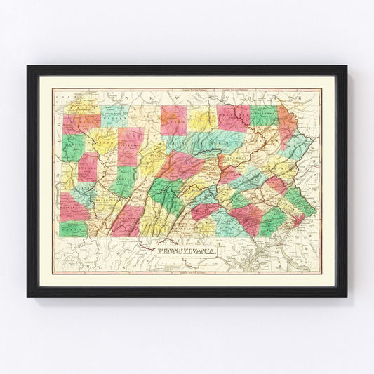 Vintage Map of Pennsylvania 1831