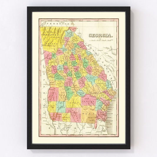 Vintage Map of Georgia 1831