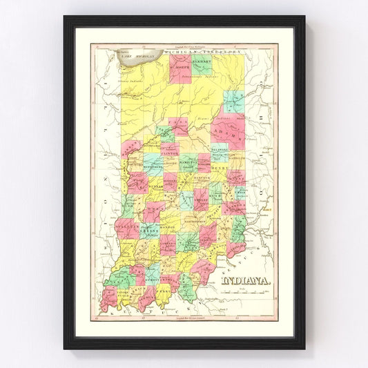 Vintage Map of Indiana 1831
