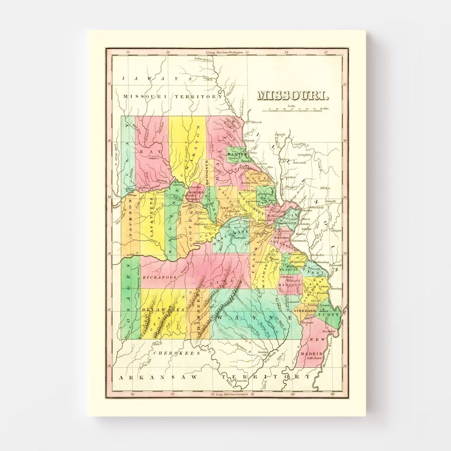 Vintage Map of Missouri 1831