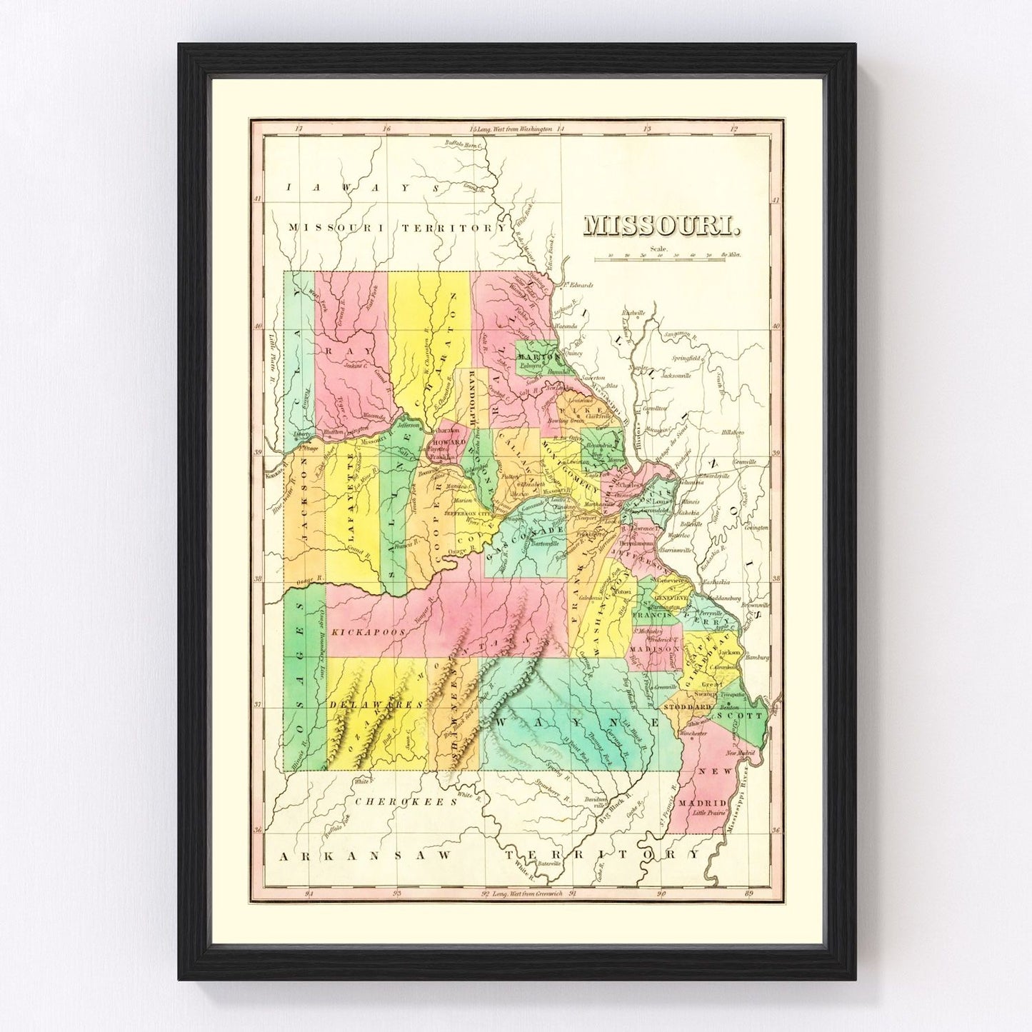 Vintage Map of Missouri 1831