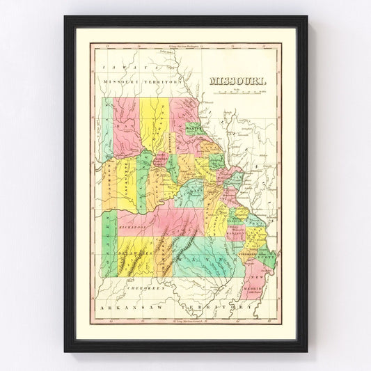 Vintage Map of Missouri 1831