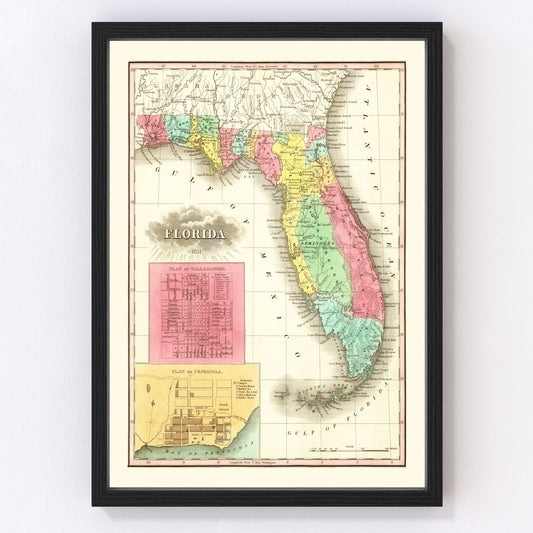Vintage Map of Florida 1831