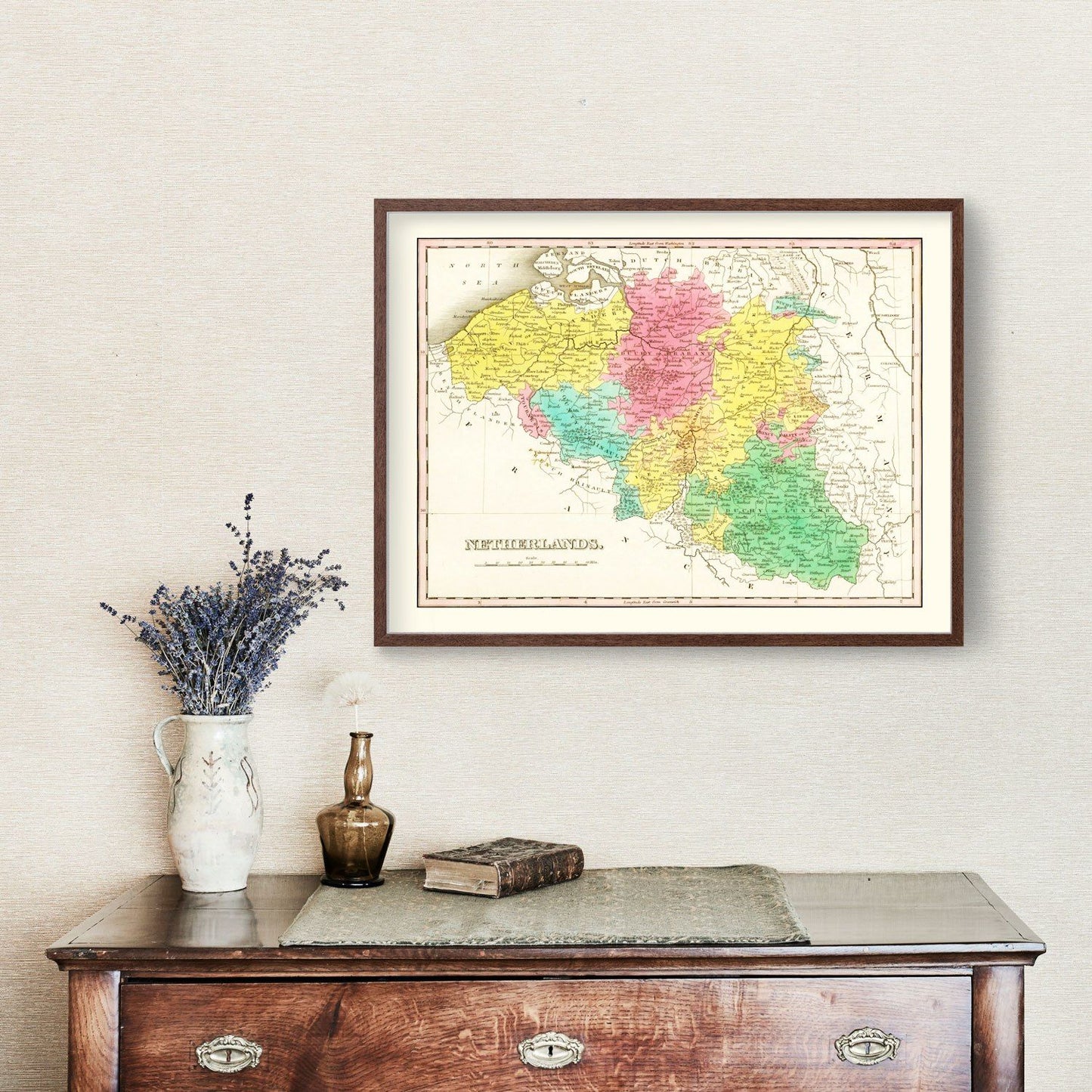 Vintage Map of Netherlands 1831