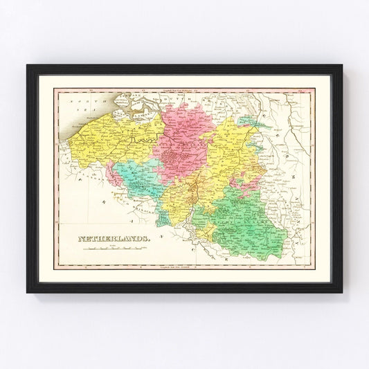 Vintage Map of Netherlands 1831