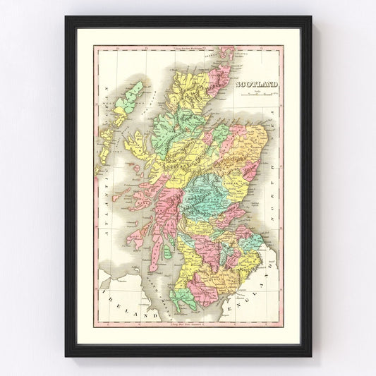 Vintage Map of Scotland 1831