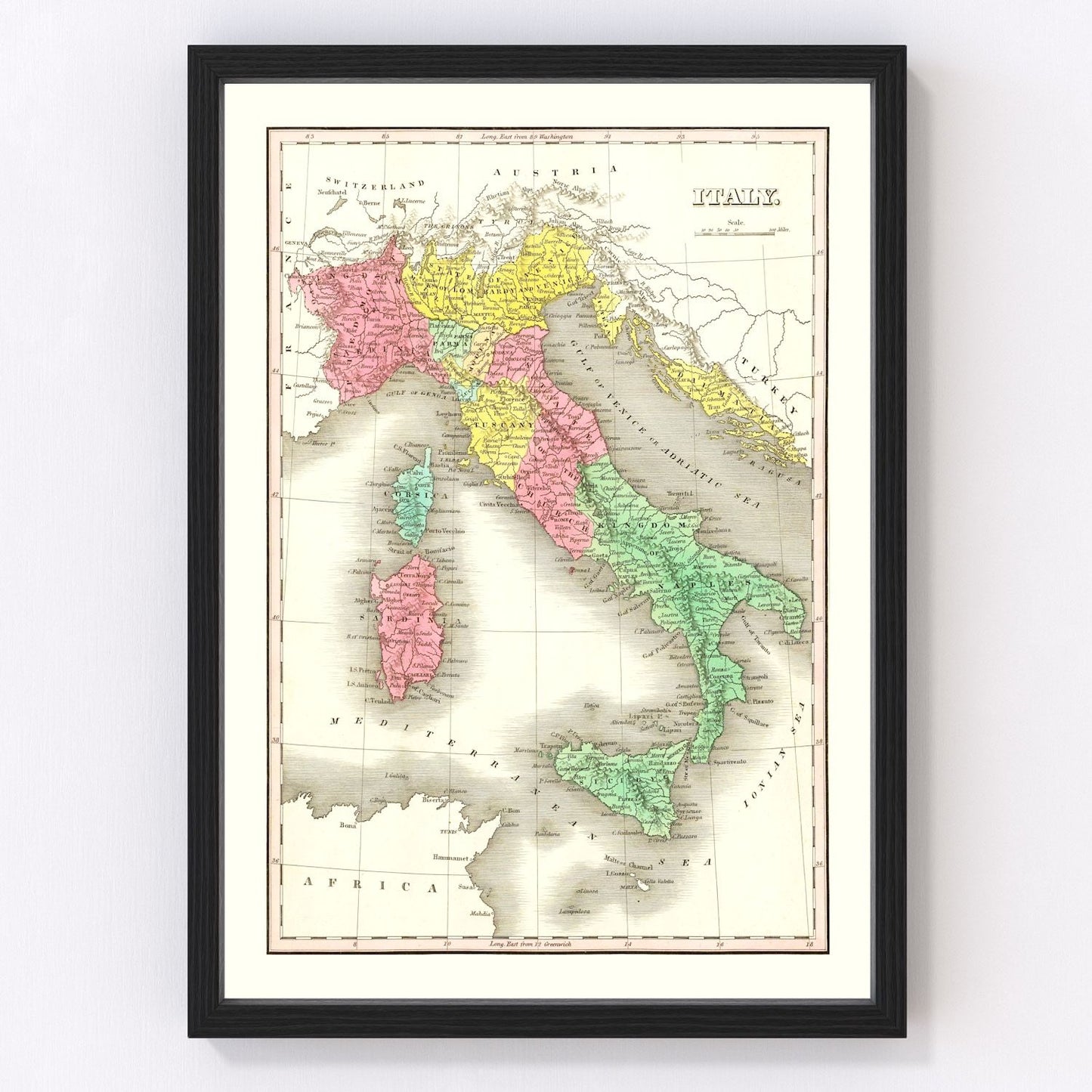 Vintage Map of Italy 1831