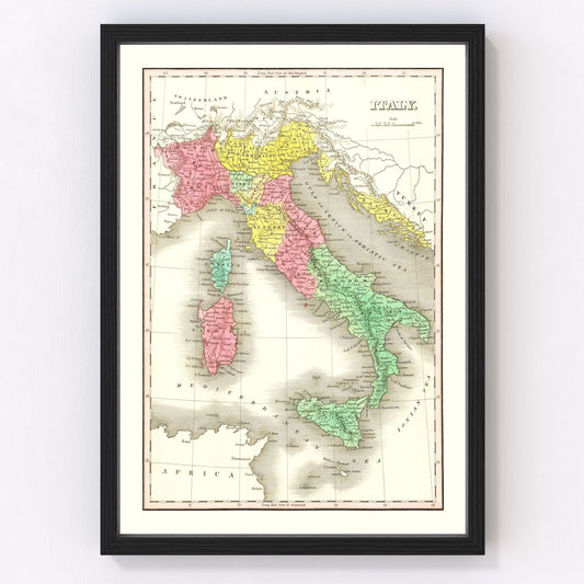 Vintage Map of Italy 1831