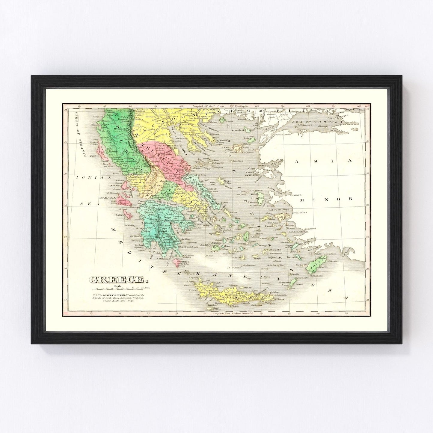 Vintage Map of Greece 1831