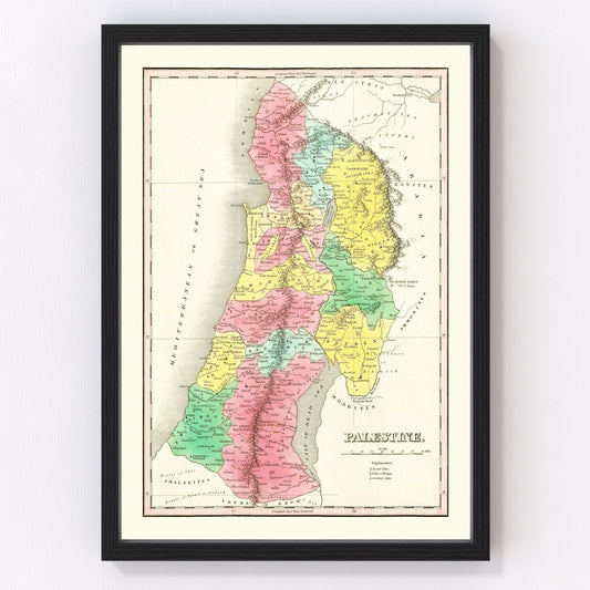 Vintage Map of Palestine 1831