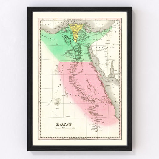 Vintage Map of Egypt 1831