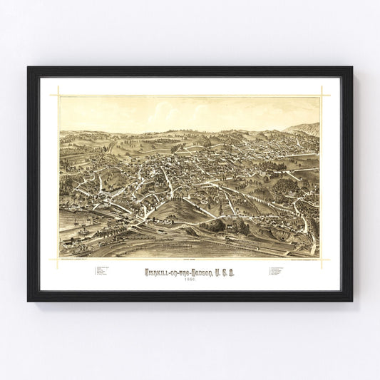 Vintage Map of Fishkill, New York 1886