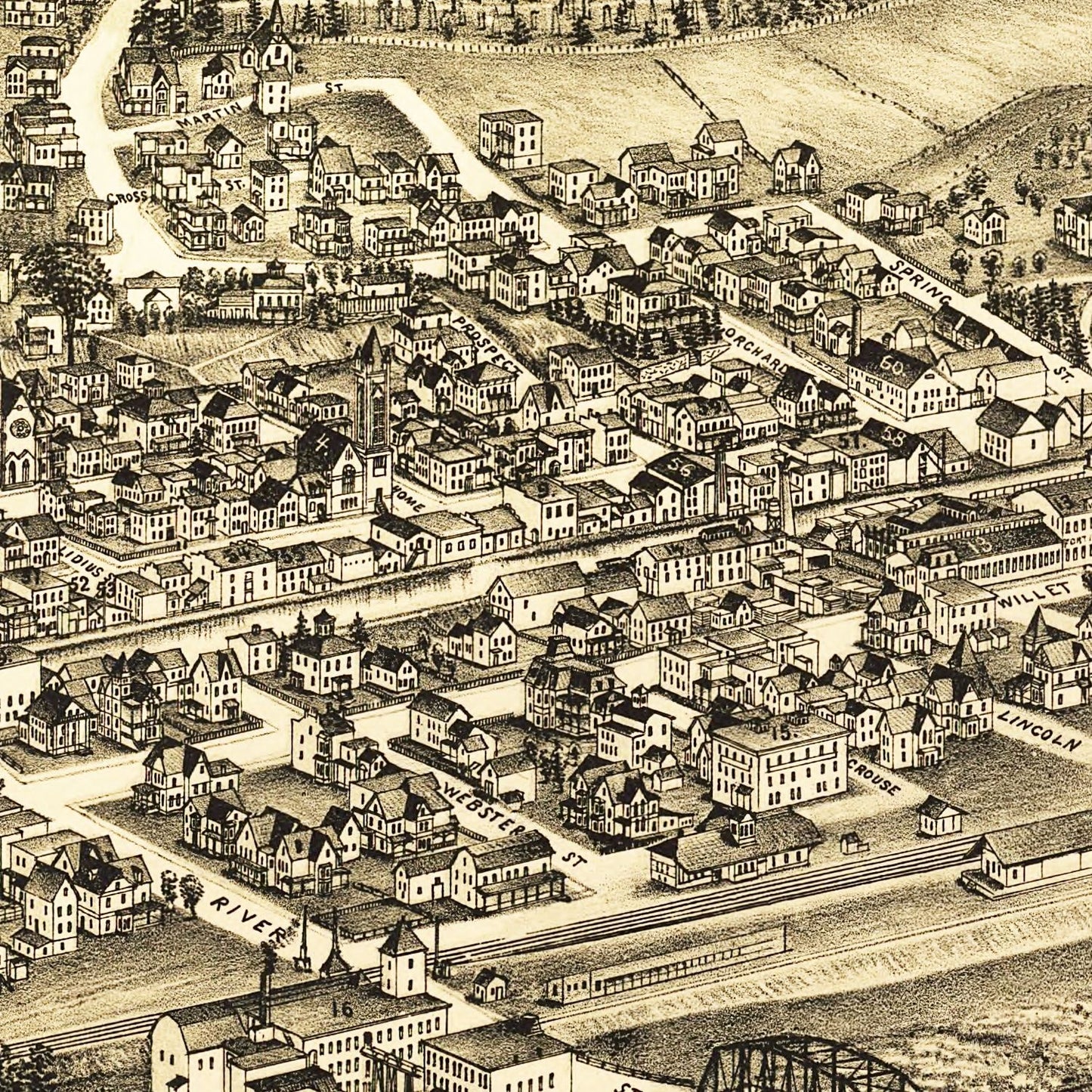Vintage Map of Fort Plain, New York 1891