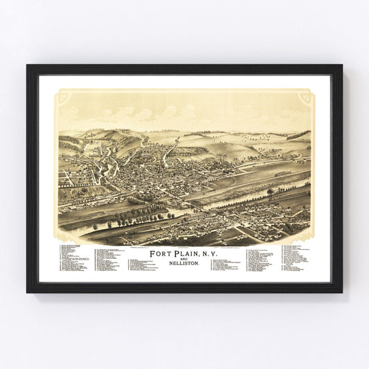 Vintage Map of Fort Plain, New York 1891